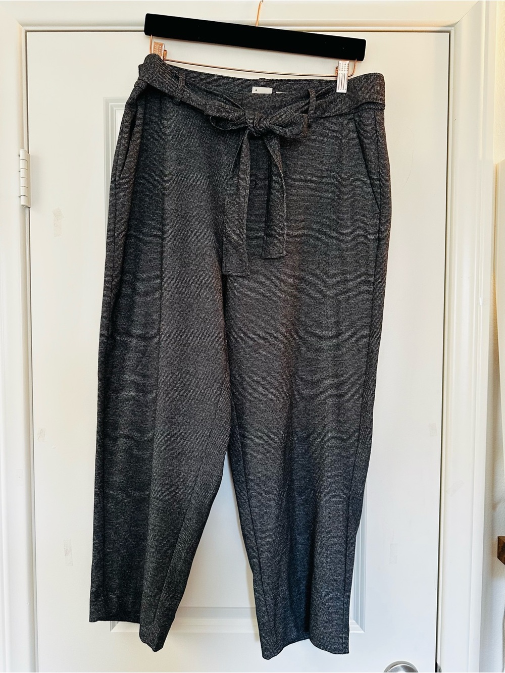 a new day Dark Gray Tie-Waist Wide-Leg Trousers